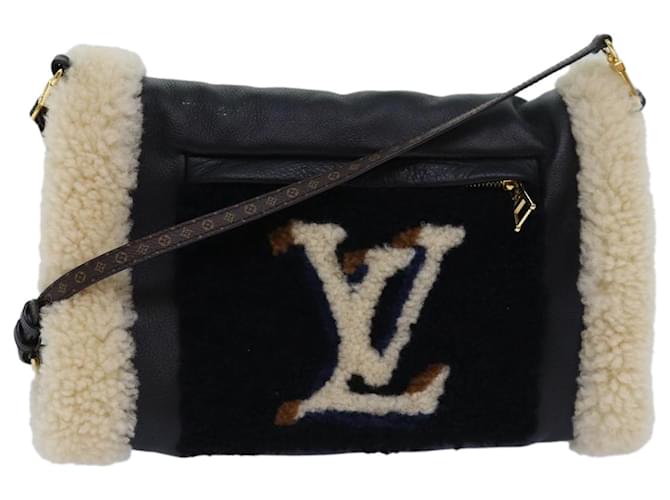 LOUIS VUITTON Sac Teddy Mansion Mouton Teddy Monogram Noir M76564 Auth 78371A Toile  ref.1445149