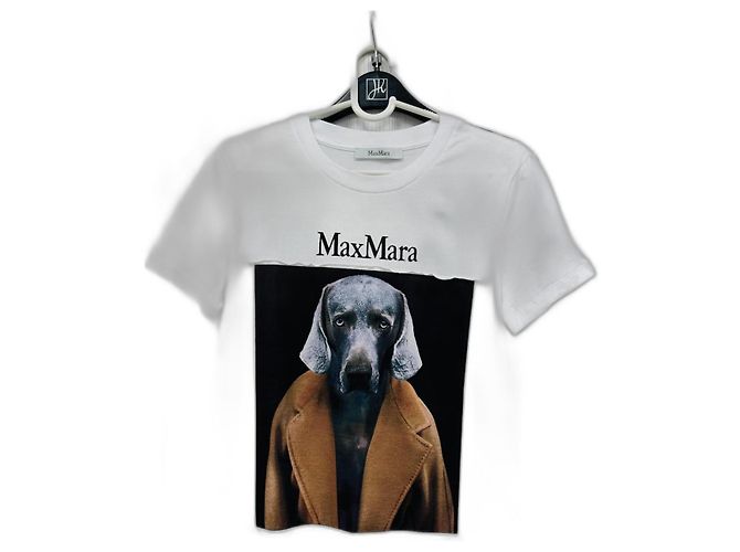 Camiseta Max Mara de algodão com estampa William Wegman Multicor