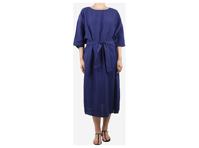 Autre Marque Purple belted linen midi dress - size UK 12  ref.1445541