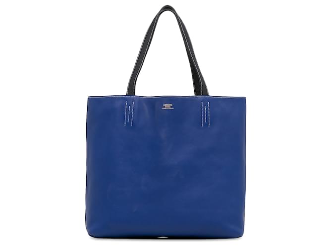 Hermès Blue Clemence Double Sens 36 Leather Pony-style calfskin  ref.1445560