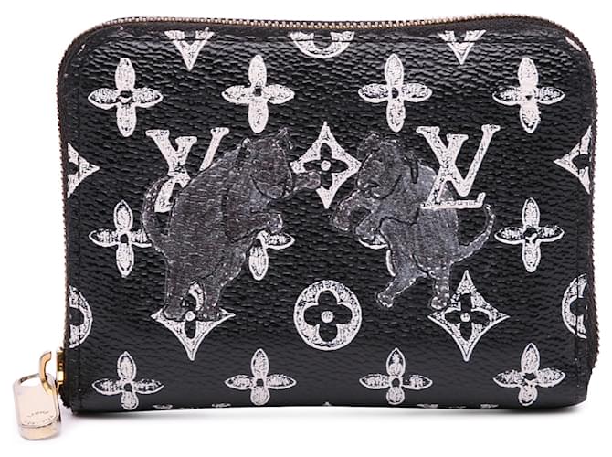 Porte-monnaie Zippy Catogram de Grace Coddington en noir Louis Vuitton Toile  ref.1445626