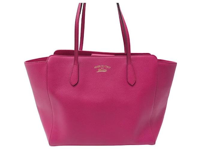 NOVE BOLSA GUCCI SWING 354397 EM COURO TEXTURIZADO FÚCSIA Fuschia  ref.1445688