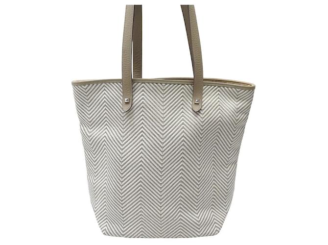 Hermès NEUF SAC A MAIN HERMES AMEDABA TISSE CHENAI POIGNEES EN BUFFLE SINDHU TOTE BAG Cuir Beige  ref.1445692