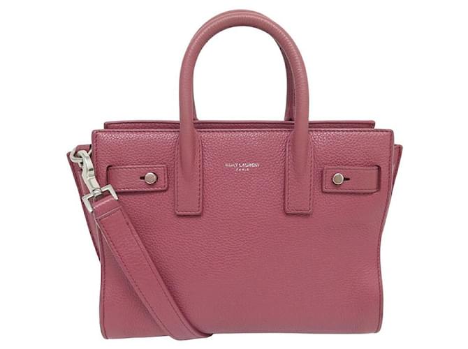 BORSA A MANO SAINT LAURENT DE JOUR NANO 485019 IN PELLE ROSA  ref.1445712