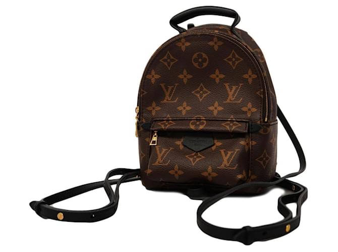 Sac à dos MINI Palm Springs Monogram Macassar Louis Vuitton Marron  ref.1446108