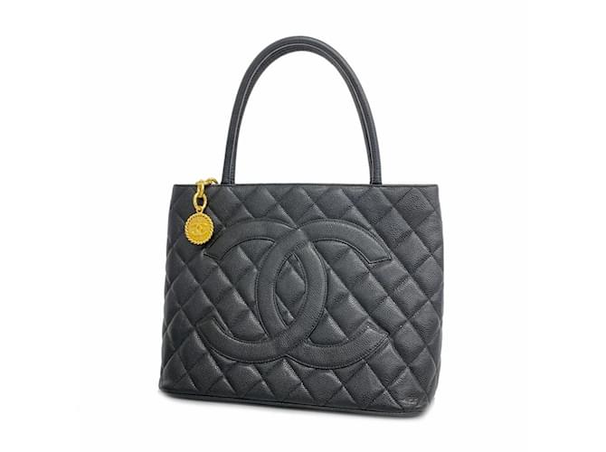 Classique Sac cabas en cuir noir Caviar de Chanel pour femme  ref.1446143