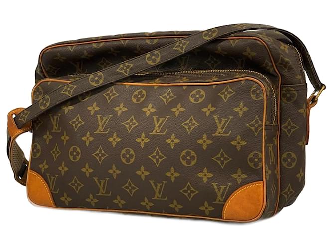 Louis Vuitton Monogram Nile GM Schultertasche Braun Lackleder ref.1446145 Joli Closet