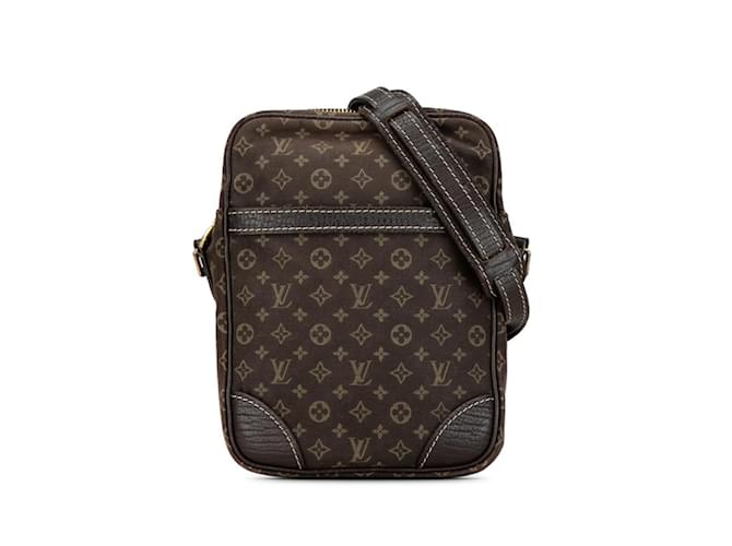 Louis Vuitton Monogram Run Danube Schultertasche - M95228 Ebenholz Braun Damier ebene Monogramm Leder Leinwand  ref.1446232