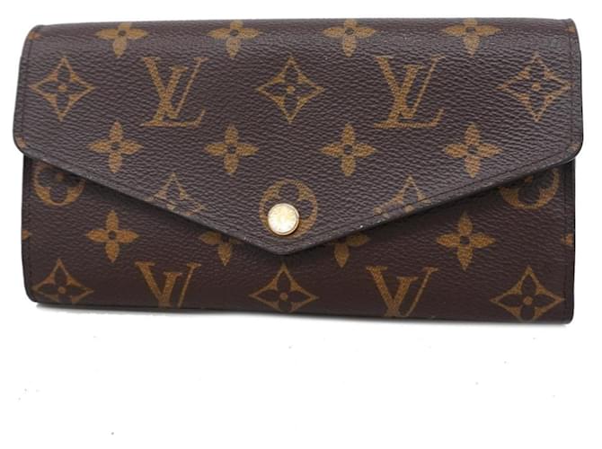 Louis Vuitton Monogramm Portemonnaie Sarah Lang Braun Pink  ref.1446244