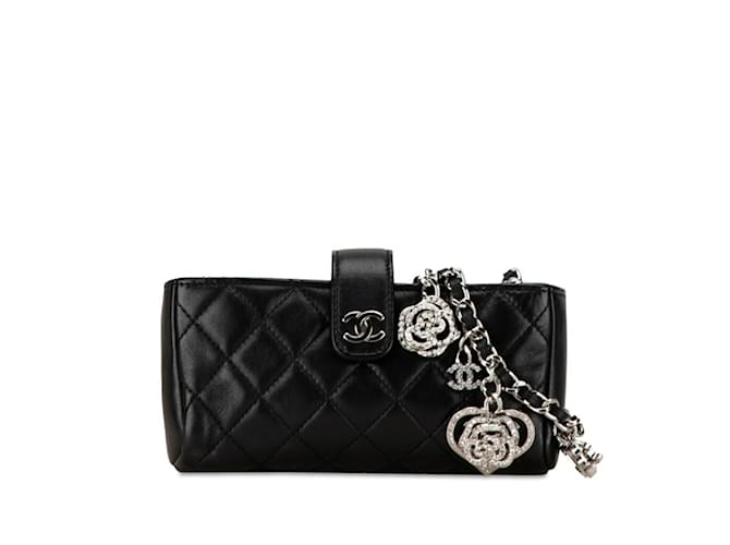 Timeless Borsa a spalla Chanel Matelassé Coco Mark in pelle di agnello nera Nero  ref.1446273