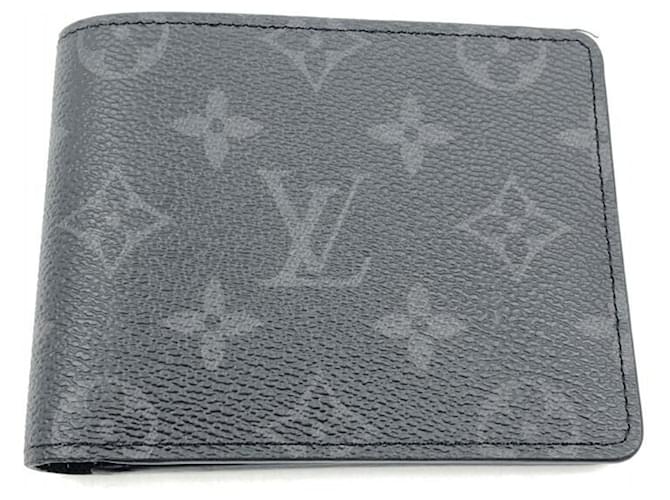 Carteira Slender Monogram Eclipse Louis Vuitton Azul Monograma Lona  ref.1446275