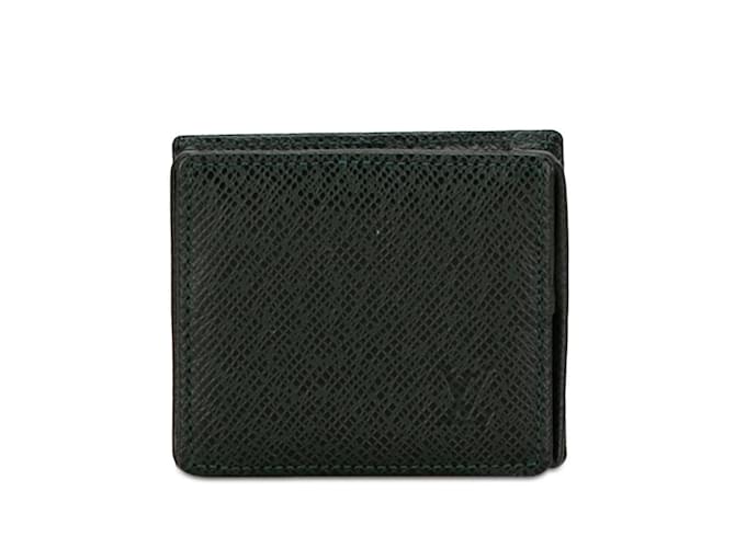 Louis Vuitton Taiga Portemonnaie Boite Coin in Episea Grün Leder  ref.1446330