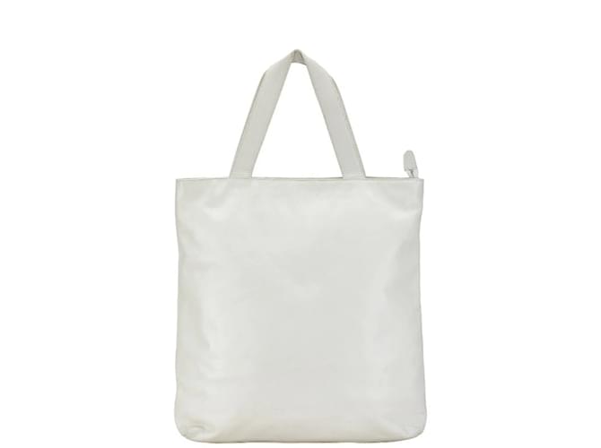 Timeless Bolsa tote de couro branco Chanel Coco Mark para mulheres  ref.1446375