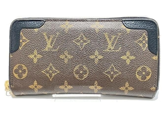 Carteira Zippy Monogram Louis Vuitton Retiro M61188 Marrom Preto Couro envernizado  ref.1446401