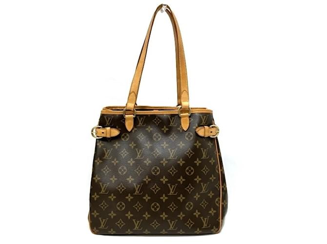 Sac à main vertical Batignolles Monogram Louis Vuitton pour femmes Cuir vernis Marron  ref.1446405