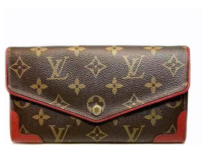 Louis Vuitton Monogram Portefeuille Sarah Retiro Long Wallet for Women Brown Red Patent leather  ref.1446407