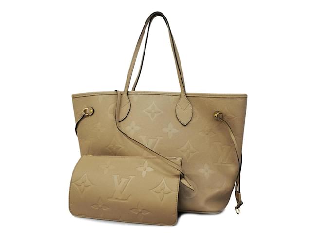 Louis Vuitton Monogram Empreinte Neverfull MM Tote Bag in Tourterelle Grau  ref.1446429