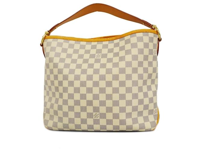 Louis Vuitton Damier Azur Delightful PM Shoulder Bag Pink White Cloth  ref.1446441