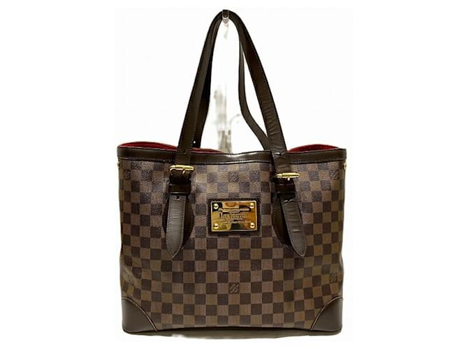 Sac à main épaule Louis Vuitton Damier Hampstead MM N51204 Toile Marron Damier ebène  ref.1446447