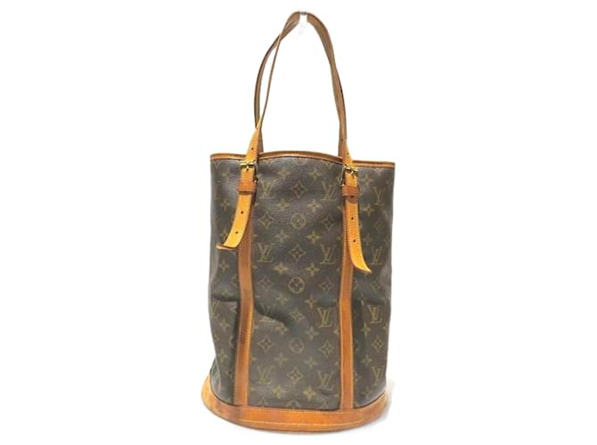 Bolsa de Ombro Monogram Bucket GM Louis Vuitton Marrom Monograma Couro envernizado  ref.1446456