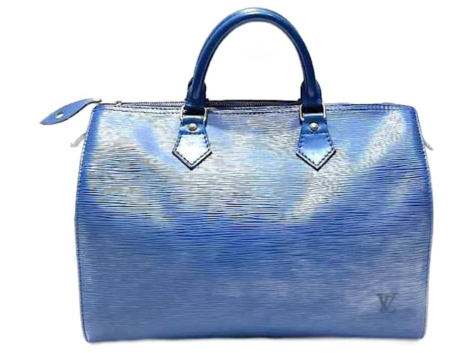 Sac Boston Epi Speedy 30 pour femmes Louis Vuitton Cuir Bleu  ref.1446471