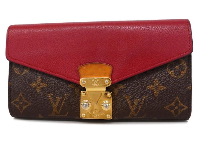 Cartera Larga Louis Vuitton Monogram Pallas M58414 Castaño Fucsia