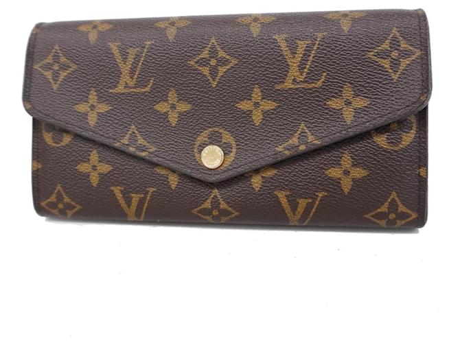 Louis Vuitton Langer Geldbeutel Monogramm Sarah M62234 Braun Fuschia  ref.1446500