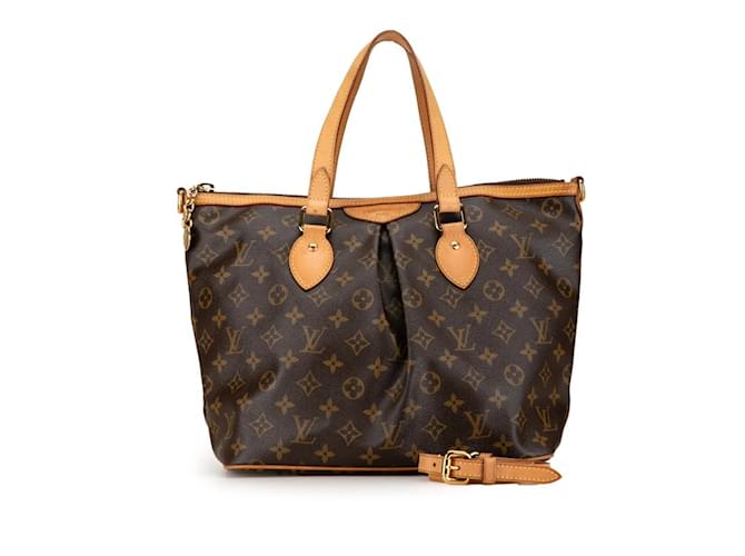 Bolso Louis Vuitton Monogram Palermo PM Castaño Cuero Plástico  ref.1446528