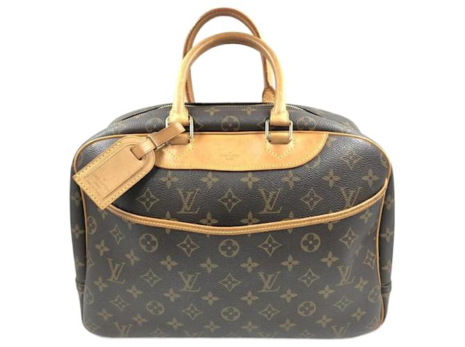 Borsa Louis Vuitton Monogram Deauville M47270 Blu Monogramma Pelle verniciata  ref.1446530