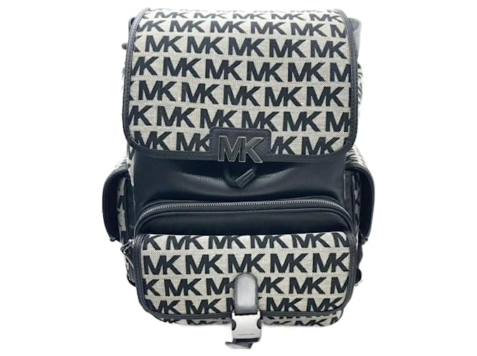 Michael Kors Hudson Leather Backpack in Gray and Black Brown Blue  ref.1446536