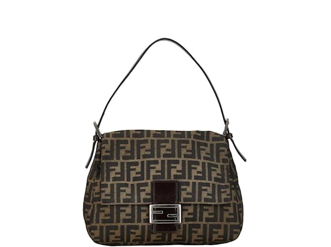 Sac seau Mamma Zucca Fendi - Sac à main en toile marron et cuir  ref.1446606