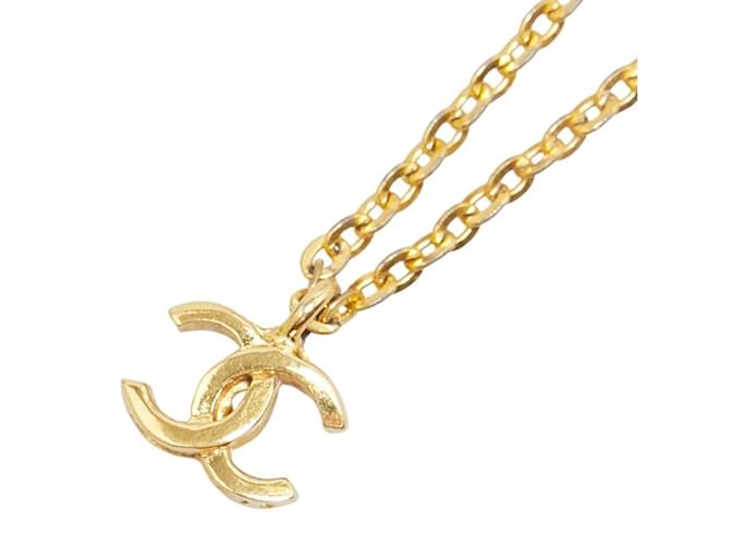 Timeless Chanel Coco Mark Gold Plated Necklace for Women Golden  ref.1446607