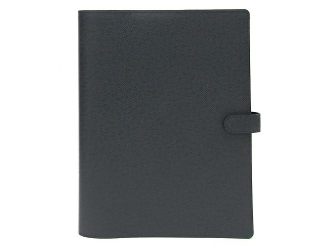 Copertura per notebook in pelle Taiga Louis Vuitton in Ardoise e Nero Grigio