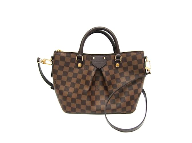 Sac à main Louis Vuitton Damier Siena PM N41545 pour femme en ébène Toile Damier ebène  ref.1446622