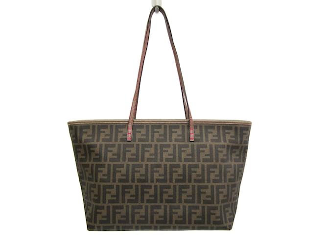 Fendi Zucca 8BH198 Damen Tote Bag in Braun, Khaki und Lila Leder Kunststoff  ref.1446631