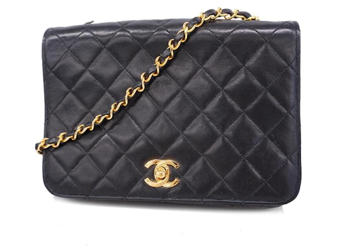 Timeless Chanel Matelasse Black Lambskin Shoulder Bag Leather  ref.1446701