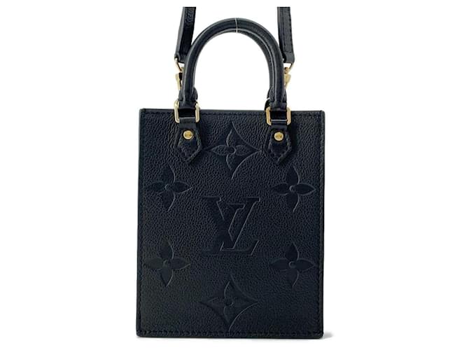 Louis Vuitton Monogram Empreinte Petite Sac Plat Handbag Black Cloth  ref.1446843