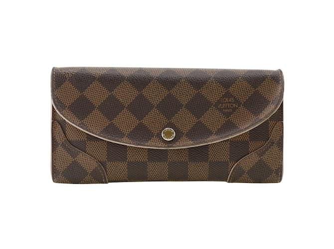 Carteira Kaisa Long da Louis Vuitton - Canvas Damier Marrom Rosa Lona  ref.1446851