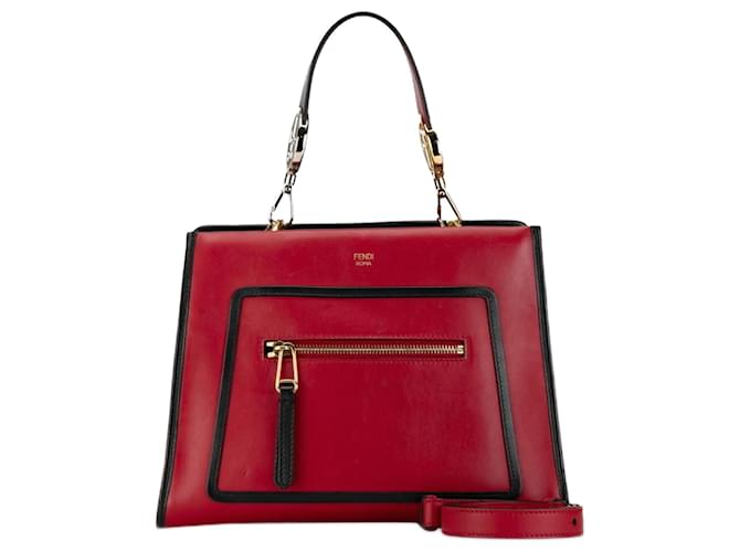 Bolsa de ombro Fendi Runaway Small 8BH344 em couro vermelho  ref.1446866