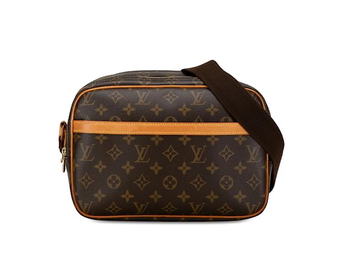 Louis Vuitton Monogram Reporter PM Schultertasche Braun Leder Kunststoff  ref.1446885