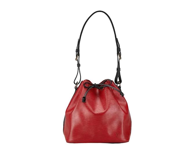 Noe Borsa a Spalla Petit Noé Epi Louis Vuitton Nero Rosso Pelle  ref.1446889