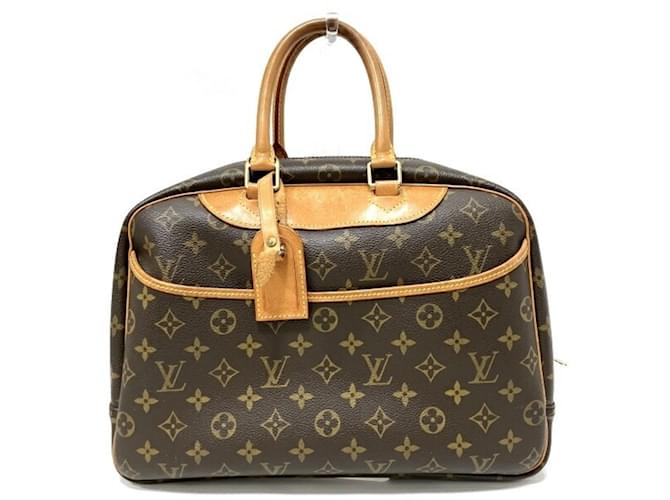 Borsa Louis Vuitton Monogram Deauville - M47270 Marrone Monogramma Pelle verniciata  ref.1446973