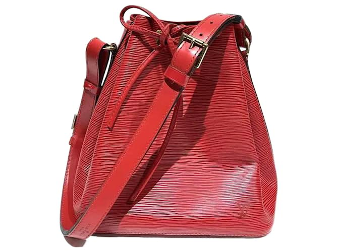 Noe Sac à bandoulière Louis Vuitton Epi Petit Noé M44107 Cuir Rouge  ref.1446974