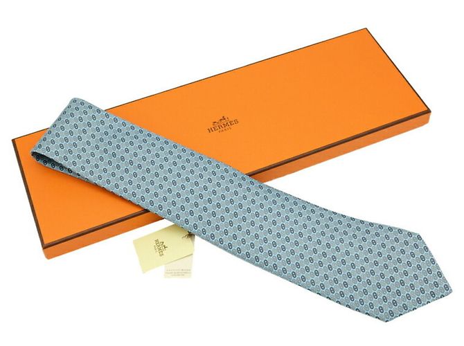 Silk In Hermès Hermes Light Blue Silk Cravat