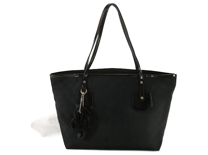 Bolsa de Ombro Gucci GG Canvas - Preto Couro Lona  ref.1447058