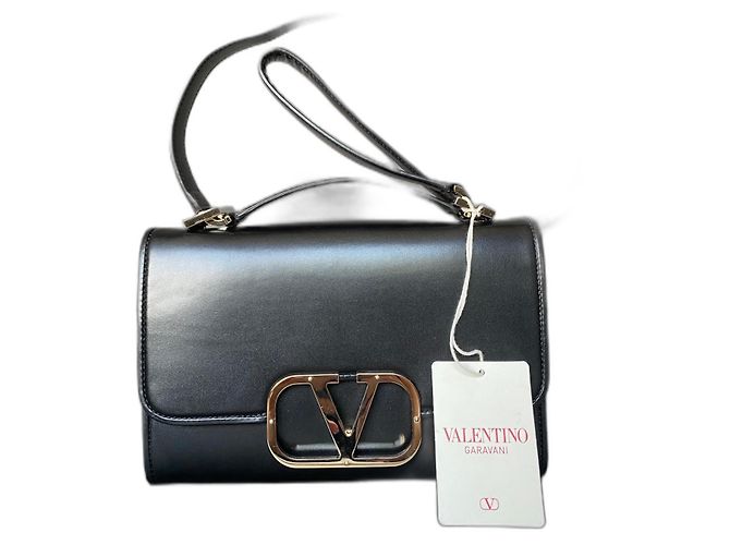 Borsa Valentino Vlogo in pelle nera Nero
