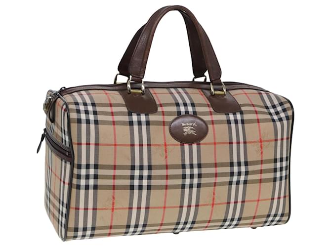 Autre Marque Burberrys Nova Check Boston Bag Canvas Beige Auth ac3072 Cloth  ref.1447179