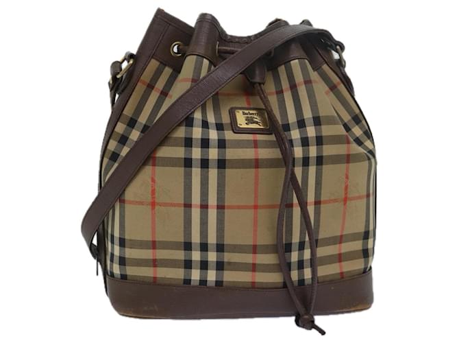 Autre Marque Burberrys Nova Check Shoulder Bag Canvas Beige Auth bs15401 Cloth  ref.1447195