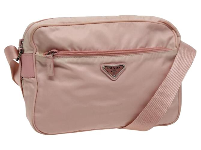 Sac à épaule PRADA en nylon rose Auth 79408  ref.1447203