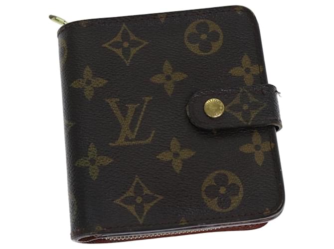 LOUIS VUITTON Carteira Compacta com Zíper Monograma M61667 LV Auth 79897 Lona  ref.1447207